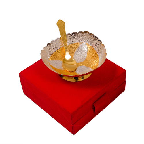 Festival Gift Silver Gold Plated Brass Bowl
