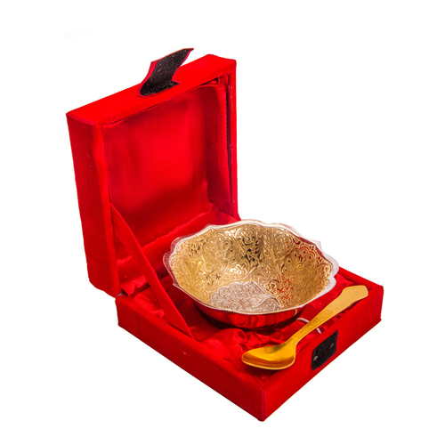 Royal Silver Gold Plated Brass Bowl