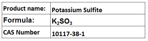 Potassium Sulfite - White Powder, 99% Purity | Food Preservative, Antioxidant, Water Soluble, 25kg Bags