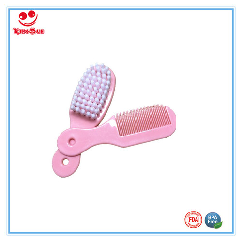 Pink Best Baby Hair Brush And Comb Set For Newborns/Toddlers
