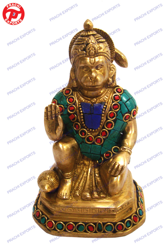 Hanuman Sitting On Sq  W/ Stone Work