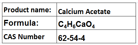 Calcium Acetate - White Crystalline Powder, C├в┬В┬ДH├в┬В┬ЖCaO├в┬В┬Д | Food Additive, Stabilizer, Very Hygroscopic Buffer