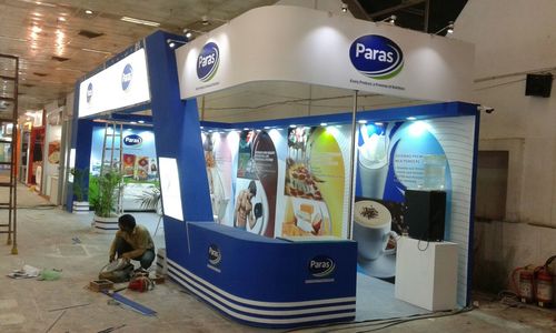 Paras - Aluminum Modular Trade Show Booth, Blue, LED Lighting | Easy Setup, Durable Structure, Brand Visibility