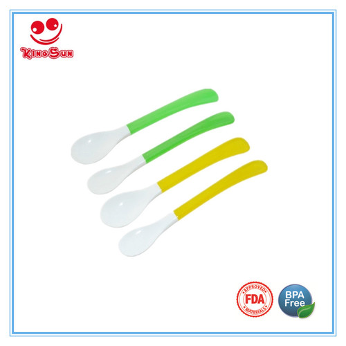Blue Long Handle Tpr Baby Spoon