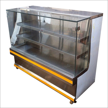 Cold Display Counter - Stainless Steel, Customizable Size, 3 Adjustable Shelves | Efficient Cooling, Mobile Design, Energy Efficient, Durable Shelves