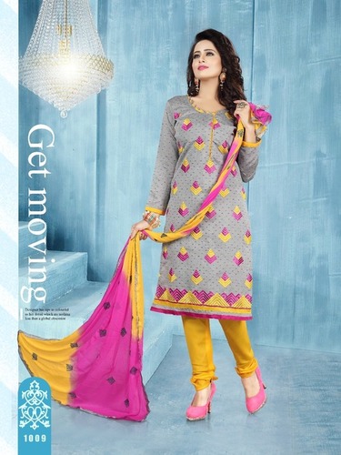 Chanderi Embroidery Suit
