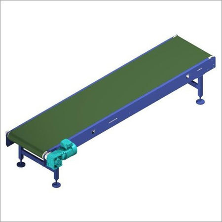 Flat Belt Conveyor - PVD Fabric Belt, Aluminium/MS Frame, Three Phase Worm Gear Motor, End Drive, VFD Speed Control | Flawless Performance, Longer Life
