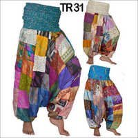 Patiala Pant - Silk Patchwork, High Waist Loose Fit Ankle Length | Alluring Colors, Lightweight, Comfortable, Skin Friendly
