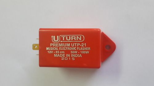 Musical Flasher - 34x34x80 Micromete, Red | Blinking Function, 12V & 24V Input, 6-Month Warranty, 40g Weight