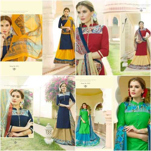 COTTON PRINTED SEMI-STITCHED SUITS