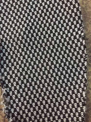 Hosiery Printed Fabric For Dress Material - Color: Black And White