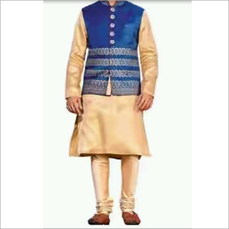 Designer Jacket With Kurta Pyjama