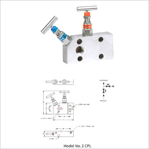 Coplanar Mounting Two Valve Manifold