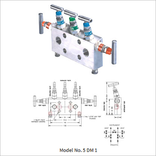 Five Valve Manifold - Direct Mounting-Type DM 1