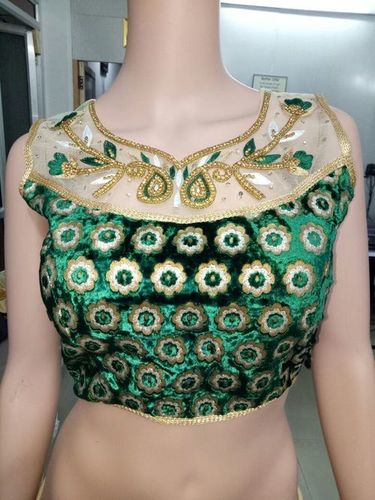 Green Velvet Blouse