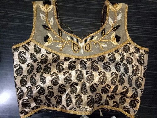 Golden Velvet Embroidered Blouse