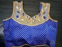 Blue Readymade Velvet Blouse