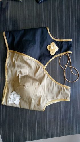 Golden And Black Designer Sarees Blouse