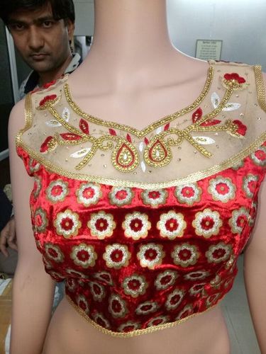 Red Attractive Velvet Blouse