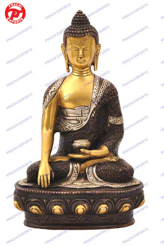 Buddha Sitting Sakyamuni W/ Deer On Base