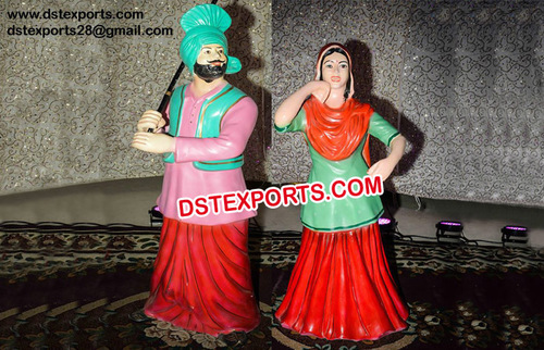 Wedding Punjabi Couple Fiber Statue
