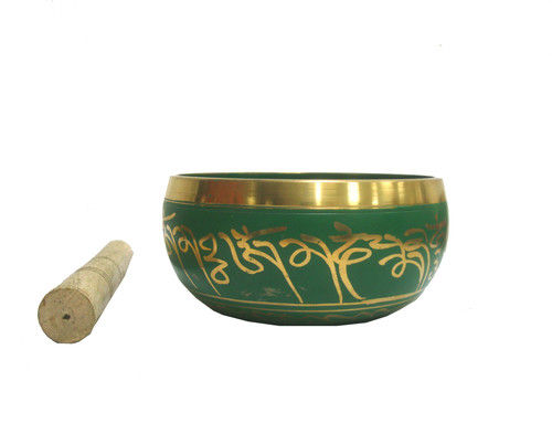 NEPALI SINGING BOWL GREEN PATINA