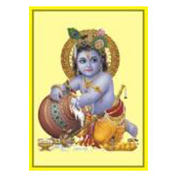 Gold Foil Krishna Poster
