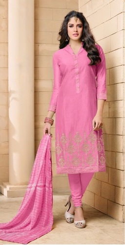 Exclusive Designer Party Wear Fancy Salwar Kameez - Chandery Cotton Top, Cotton Bottom, Nazmin Print, Embroidered Work | All Season, Washable, Dry Clean Only