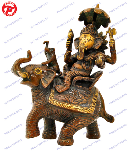 GANESH SITTING ON ELEPHANT W/UMBRELA