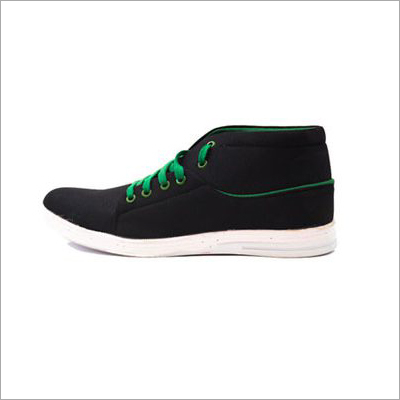 Molessi Canvas Ankle Black & Green Casual Shoes