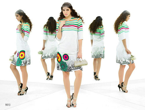 Same As Picture Stylish Designer Party Wear Digital Print Kurti