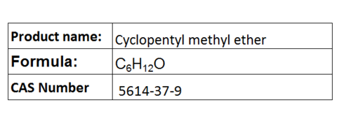 Cyclopentyl Methyl Ether - C6H12O, Boiling Point 109-111°C | Hydrophobic, Low Peroxide Formation, Stable Solvent