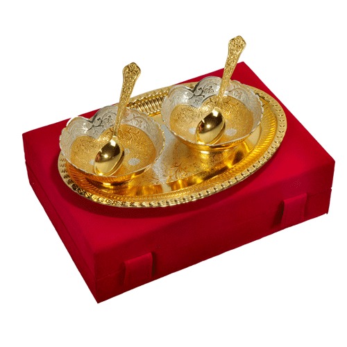 Silver Gold Plated Brass Bowl For Gift