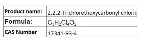 2,2,2-Trichlorethoxycarbonyl Chloride - Colorless Liquid, CâHâClâOâ, 98% Purity | Protecting Group, Organic Synthesis, Amine, Thiol, Alcohol Protection