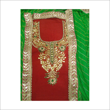 Ladies Designer Suits Green and Red