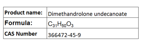 Dimethandrolone Undecanoate - White Powder, CAS 366472-45-9 | Oral Synthetic Anabolic-Androgenic Steroid
