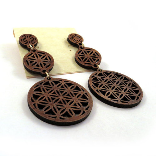 Wooden Earrings - Wooden Stud Earrings | Elegant Design for Women Perfect for Parties and Gift-Giving Standard Size