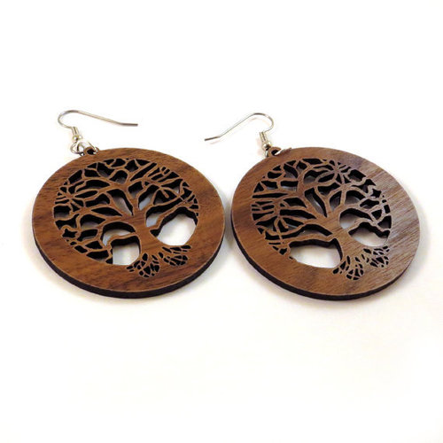 Wooden Pendant - Handcrafted Wooden Drop Earrings | Elegant Gift for Women, Perfect for Parties