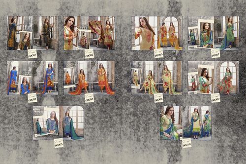 satin glaze printed suits