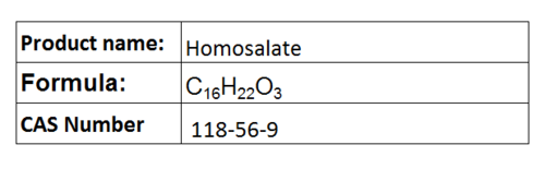 Homosalate - Organic Ester White Crystals, CââHââOâ, CAS 118-56-9 | UV Protection, Sunscreen Ingredient, 99% Purity