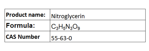 Nitroglycerin - Colorless Oily Liquid, C3H5N3O9, Density 1.6 g/cm³ | High Energy, Rapid Action, Explosive, Medical and Industrial Use