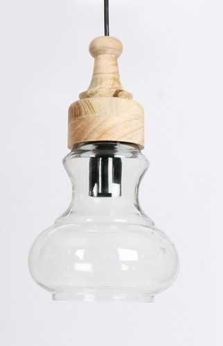 Nature Wood Glass Pendant Lamp Light Source: Energy Saving