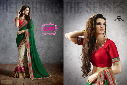white saree designer party wear