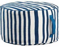 DHURRY POUF BLUE STRIPE