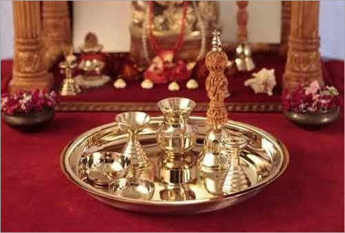 Bronze Pooja Thali Set - 7 Pieces