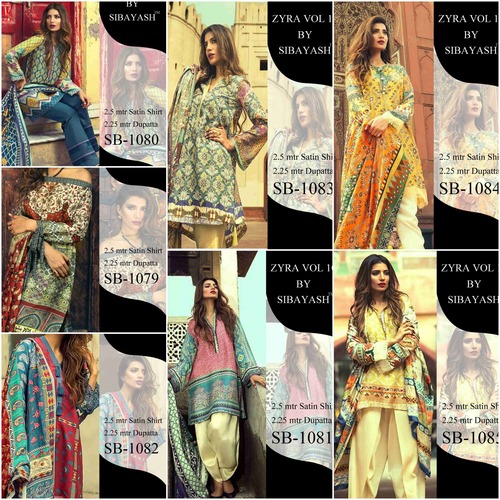 Satin Shirt and Chiffon Duppatta - Satin and Chiffon Fabric, 7 Pieces, Soft Fabric, Elegant Design, Comfortable Fit