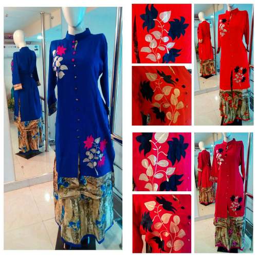 Rayon Cotton Fabric Designer Kurti