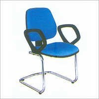 Office Visitor Chair - Fabric And Metal Build, Dimensions Available In Image , Blue Color, Comfortable Seating, Modern Style, Easy To Clean, Ergonomic Support