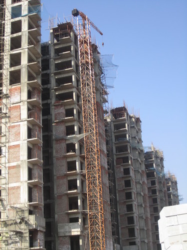 material hoist with tower crane
