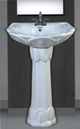 Ceramic Plain Pedestal Wash Basin